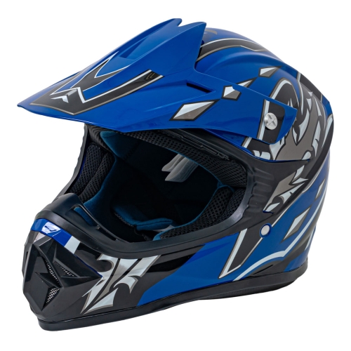 Kask Motocyklowy dla dzieci Enduro Niebieski S